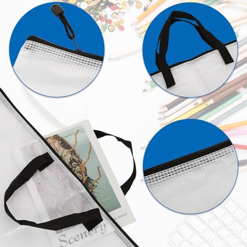 Image of SHUESS 10 Pack Art Portfolio Bag with Handle and Zipper, 18 x 24 Inch Bag Poster Storage Bag Board Holder, Mesh Folder Organizers for Large Posters, Poster Board, Painting, Bulletin Boards