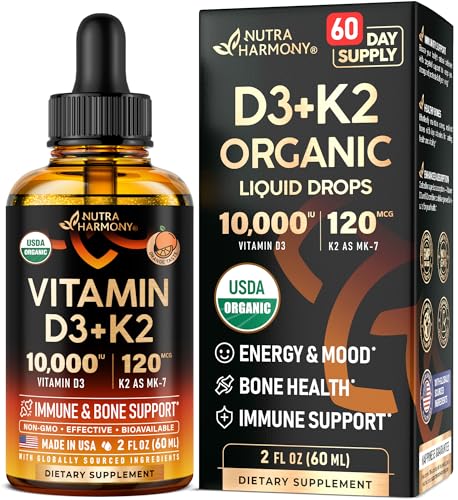 Vitamin D3 K2 USDA Organic Drops - Vitamin D3 10000