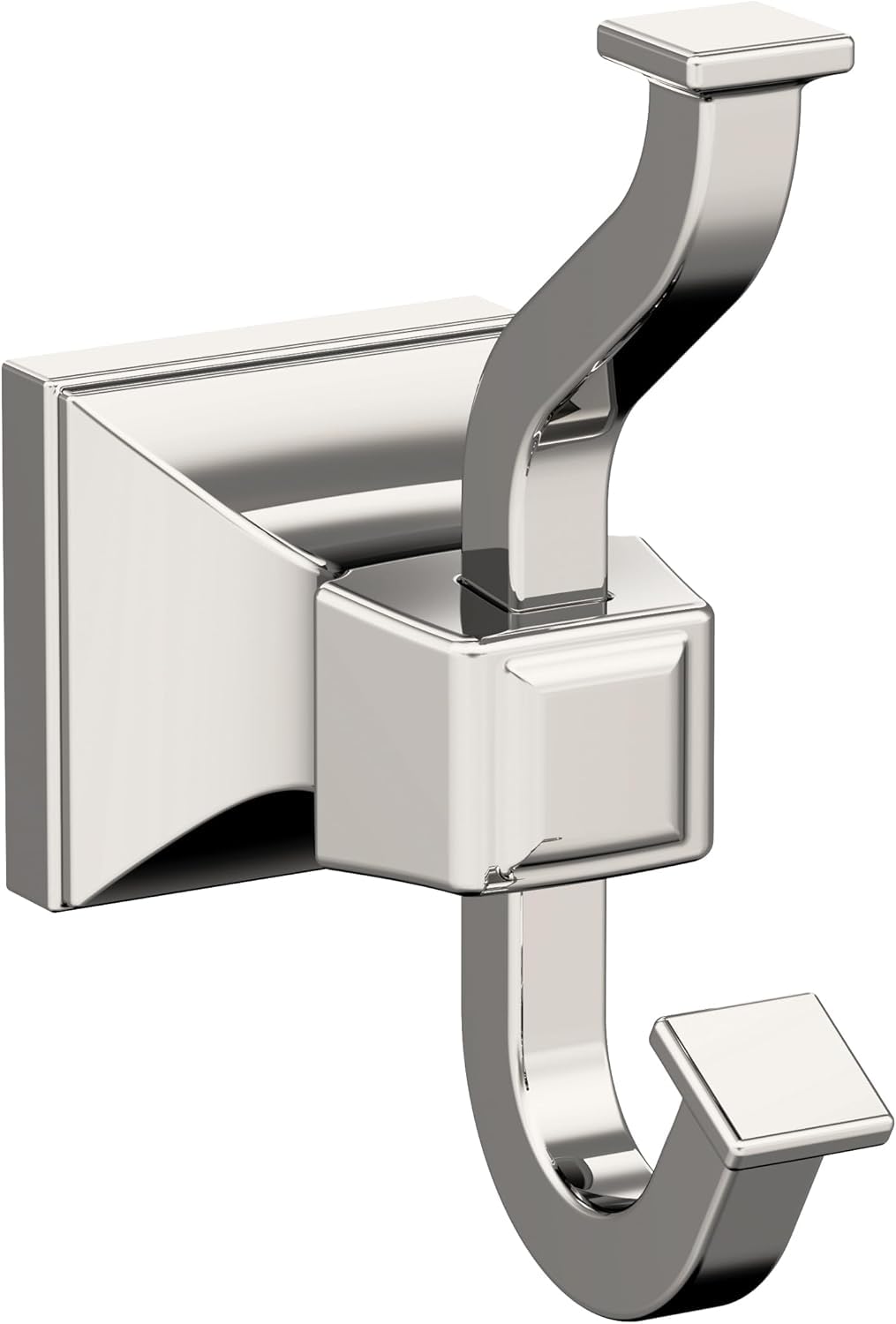 Amerock Mulholland Double Prong Polished Nickel Wall-Mounted Hook