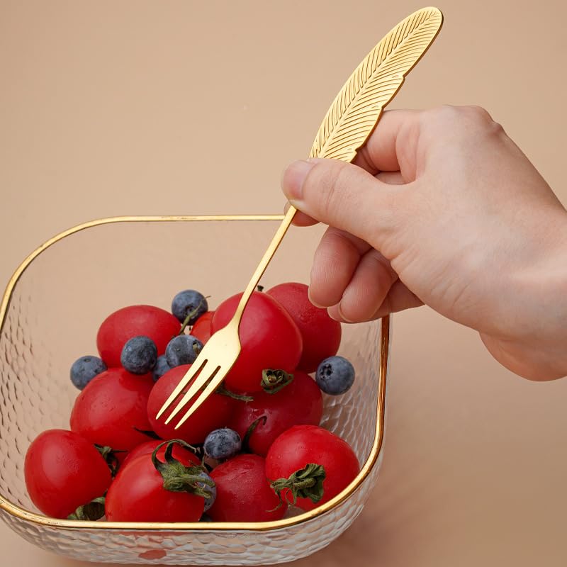sdneNest Juego de cubiertos de 10/40/60/80/100/120 piezas de cucharas y tenedores de plumas de acero inoxidable 304, regalo creativo, cuchara pequeña, cuchara de café, cuchara de postre y arco iris