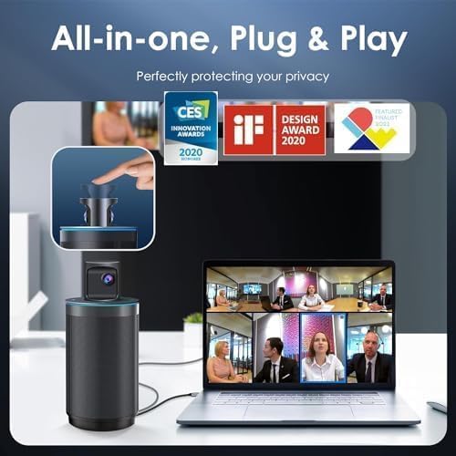 KanDao Meeting 360 setup showing USB connection to laptop