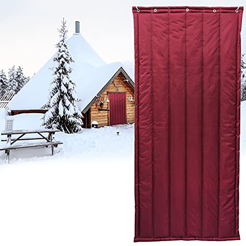 Koncy Wärmeschutzvorhang Isolierung Kälteschutz Geräuschisolierung Thermo Türvorhang Verdunkelungsvorhänge im Winter Verdicken Wasserdicht Winddicht für Haustür Aussen Balkontür Cover