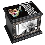 Cremation Urns for Human Ashes Adult Male or Female, Funeral Memorial Urns for Ashes with Photo Frame, Wooden Urns Box and Casket for Men Women, Burial Urn for Adults Up to 200 IBS