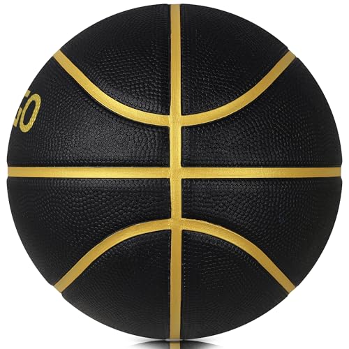 PECOGO Official Rubber Basketball 25.5" Outdoor Indoor Mens Basketball Ball Size 4 Black for Kids Youth Teen Boys and Girls Gift Ideas(Without Pump) - image 4