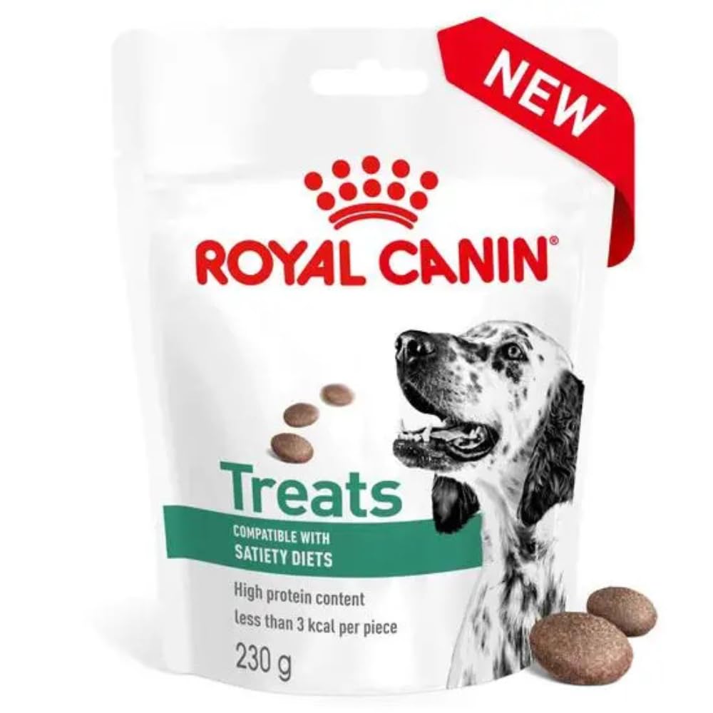 ROYAL CANIN Satiety Dog Treats 6 x 230g Packs - Snacks for All Adult Adult Dog Breeds - High Protein Content - Less Than 3 kcal Per Treat - Resealable Bag