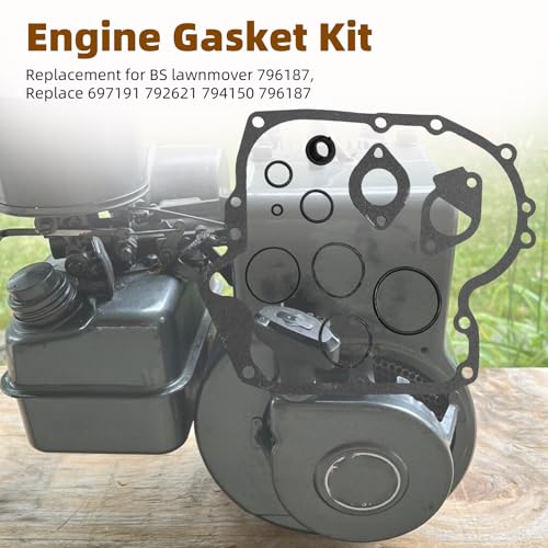 Image of Engine Gasket Complete Kit Replacement for B&S Lawn Mower Replaces 796187 697191 792621 794150 796187