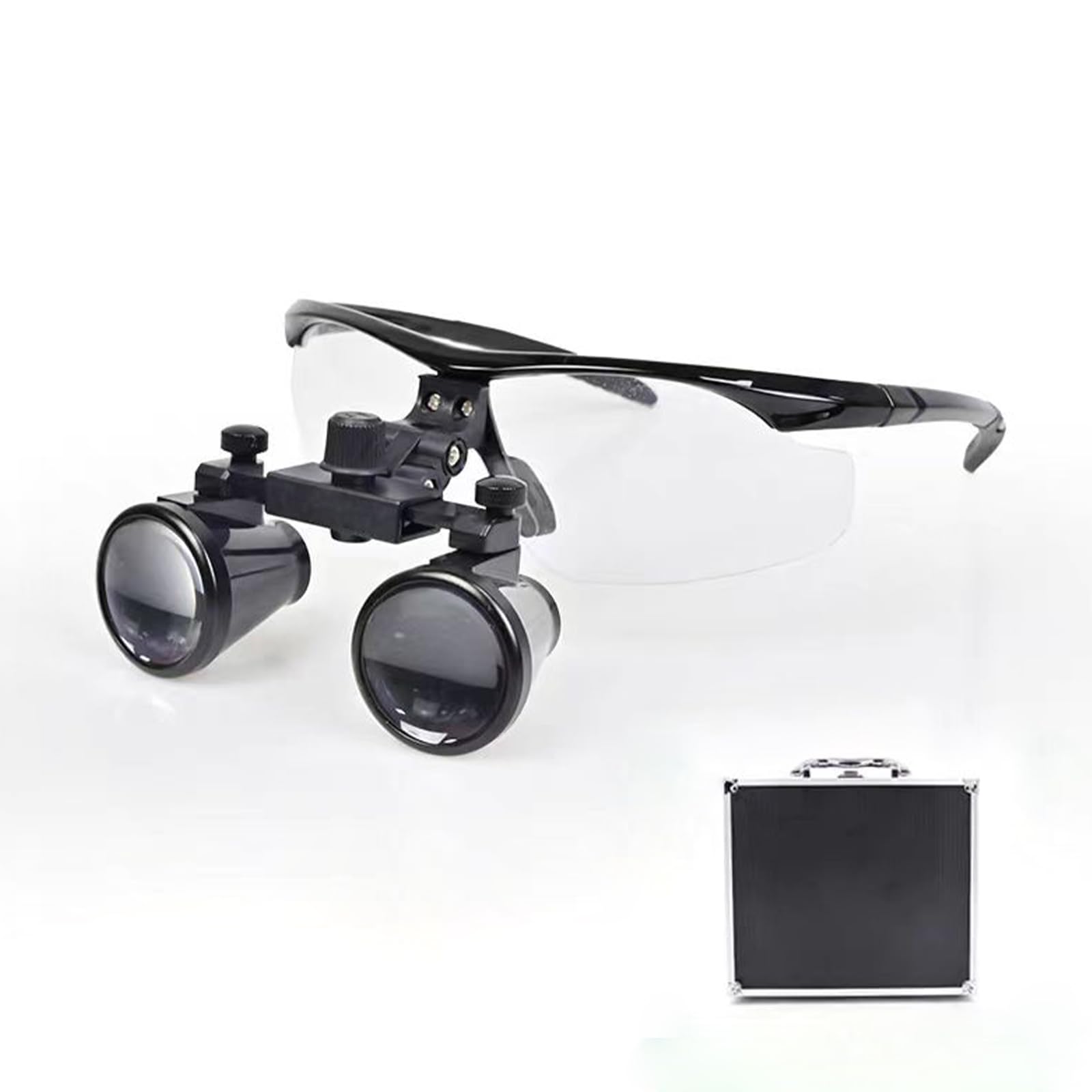 Loupes Dentaires 3.5X420mm Distance Interpupillaire Réglable LED Noir