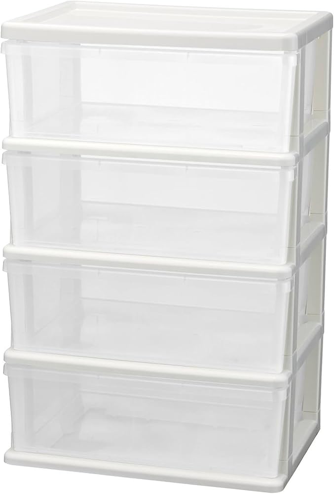 Amazon｜JEJアステージ 収納チェスト シーズワイド 4段 クリア 日本製