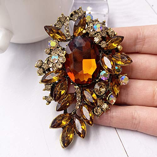 Women Rhinestone Flower Brooch Pin Accessory Jewelry2