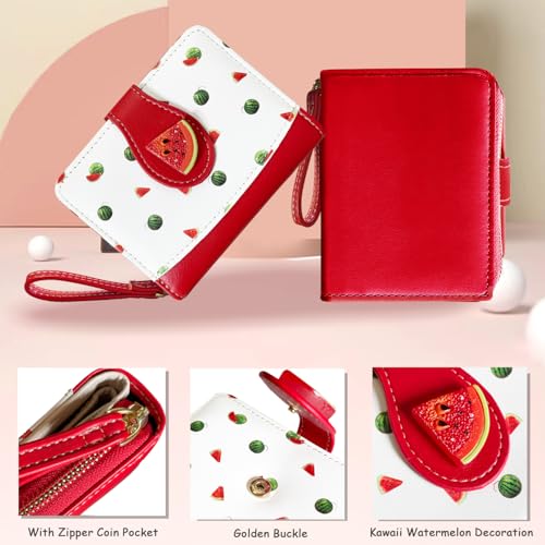 Image of Sunwel Fashion Girls Cutest Prints Wallet Card Slots Small Wallet with Zipper Coin Pouch Wallet for Women