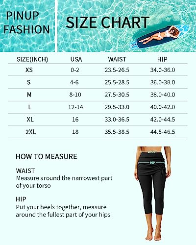 Pinup Fashion Swim Pants Black High Waisted Swimming Skirted With Leggings Surf Capris Wetsuit Pants Uv Swim Board Shorts For Women #TOP6