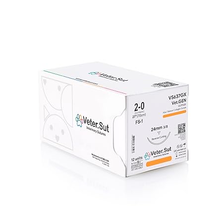 Polydioxanone 2-0 with 3/8 24mm reverse cutting needle - Vetersut