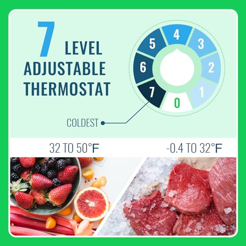 2.4 Cu.Ft Mini Fridge with Freezer & Double Door Small Tiny Size Refrigerator with 7 Temperature Control Knob Only Suitable for One Person Use Black - Image 6