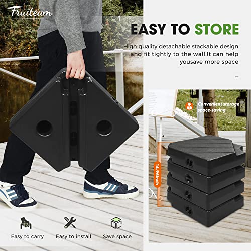 Image of FRUITEAM Patio Offset Umbrella Base Stand, 180 LBS Sand Filled Outdoor Base Heavy-Duty for Cantilever Umbrellas, Large Easy-Fill Spouts for Water & Sand Filling