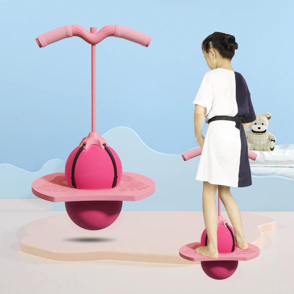 Balance Jumping Ball with Handle, Fun Stick Pump Bounce Balls for Kids & Adults, Anti-Slip Balance Ball Bounce Board - Image 4
