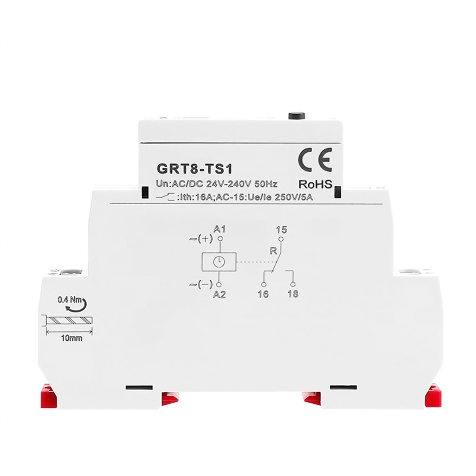 GRT8-TS Relè di controllo del tempo AC/DC24V-240V Power On Off WirelessTimer Switch 16A Mobile Control APP 1Pcs(Ios System,GRT8-TS1 ACDC24-240V)