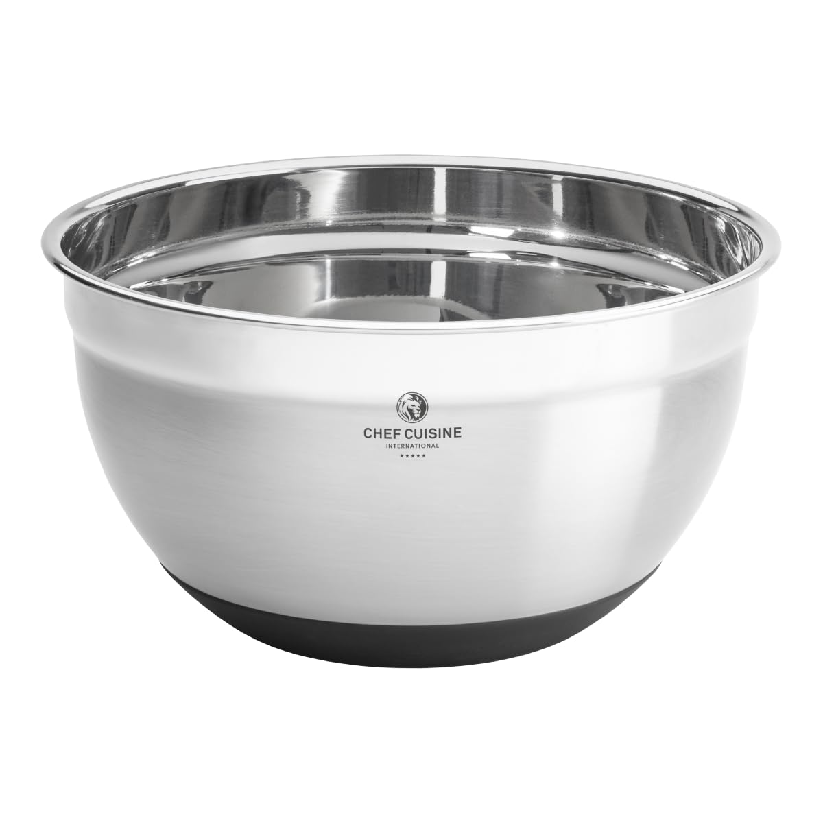 CHEF CUISINE Edelstahl-Schüsseln, 3er Set, Glasdeckel, Langlebig, Lebensmittelecht, Geschmacksneutral, Schüttrand, Umlaufender Silikonfuß, Bruchsicher, Platzsparend, Stapelbar