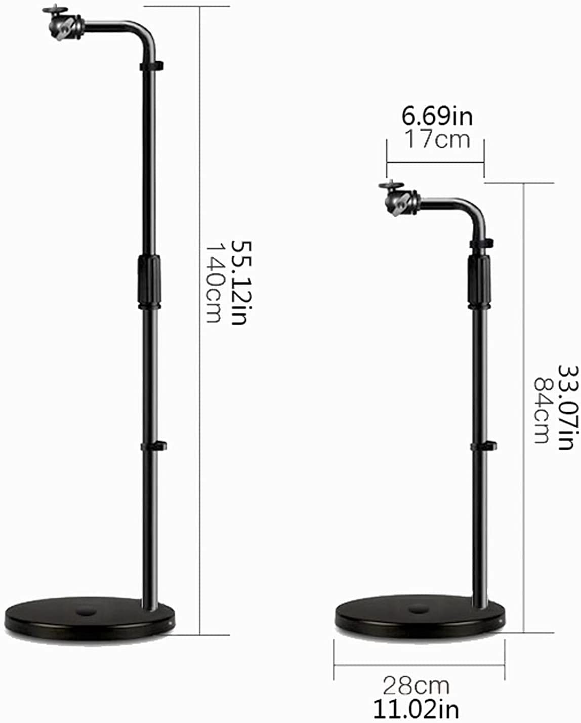 Soporte de proyector, Soporte de proyector multifunción, Altura Longitud Extensible de 33 a 55 Pulgadas Ajustable 360 ​​° ángulo Giratorio, Capacidad de rodamiento 5kg