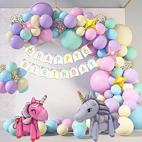 Unicorn Foil Balloons, Unicorn Rainbow Horse Balloon Party Supply Baby Kids Birthday Party Decoration Kit Balloon Accessories, Colorful Unicorn Balloons Design Balloons Toy, 5Pcs #TOP2