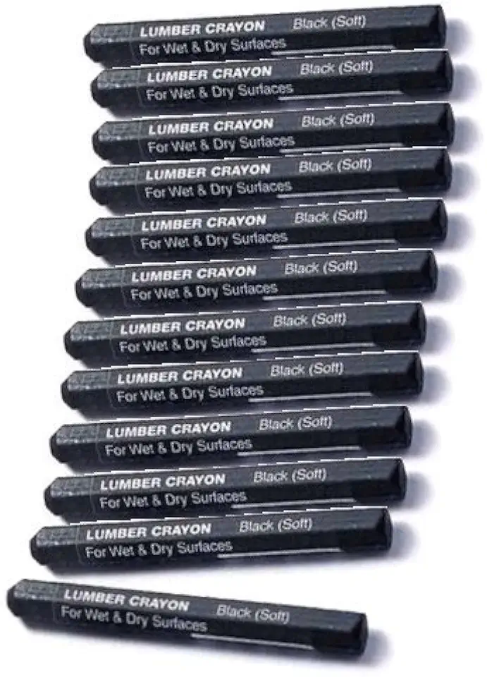 Dixon 36512 Industrial Lumber Crayon - Soft Graphite Black - 12 per Package