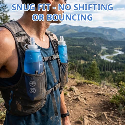 Image of CartHome Running Water Bottle, Collapsible 500ml Soft Flask for Trail Running, Hiking and Outdoor Sports Hydration