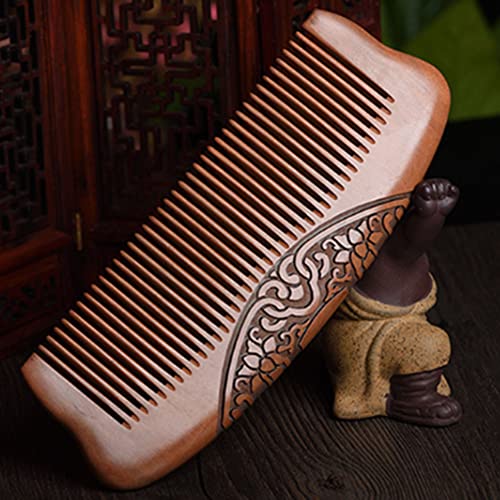 XFLYP Natural Peach Wood Massage Comb - Handmade Detangling & Styling Tool for Straight Curly, Wavy, Thick Hair - Image 4