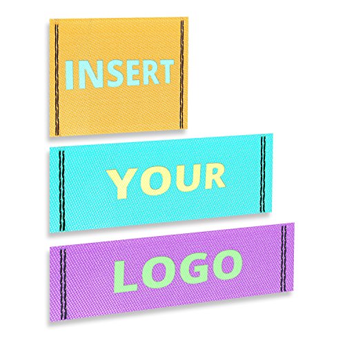 Wunderlabel Personalized Custom Customized Logo Woven Sew On Labels Crafting Craft Art Fashion Tag Clothes Clothing Sewing Garment Fabric Material Standard Ribbon, White 60X15 Mm 100 Labels #TOP10
