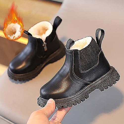 Kid's Girl Winter Snow Booties Faux Leather Ankle Boots Waterproof Outdoor Short Boots Keep Warm Fashion Shoes3