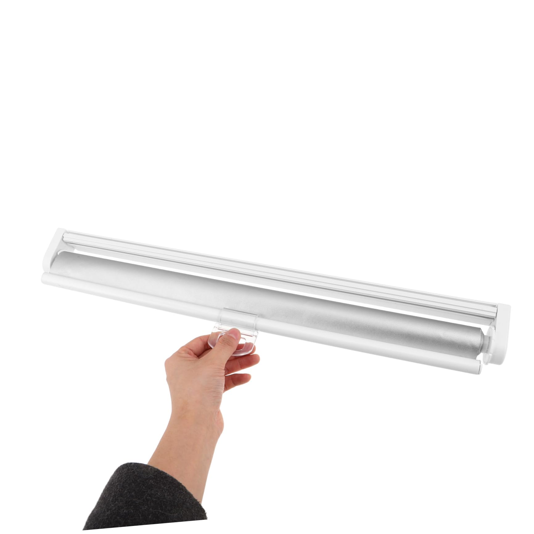 Tenda Rullo Oscurante senza Fili, Bianca, in Poliestere e Metallo, Protezione Uv, Installazione Facile, per Finestra e Porta, Soggiorno e Casa, e Animali Domestici
