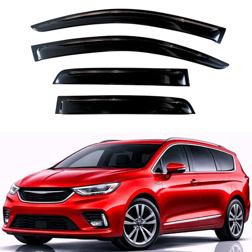 Image of KPY Rain Guards Fit for 2017-2026 Chrysler Pacifica, Out-Channel Window Visors Vent Wind Deflectors 4PC, Car Accessories for 17-26 Pacifica