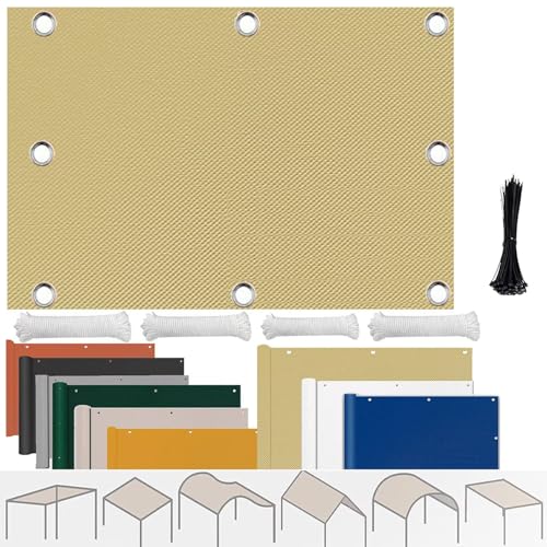 Voile d'ombrage rectangulaire 4,5x8m SunSail beige imperméable avec œillets