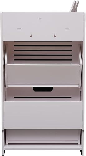 Miniatura 9 de Zapatero moderno de 2 niveles con inclinación para zapatos blancos para zapatos de tacones, zapatos planos y pantuflas para entrada, pasillo,