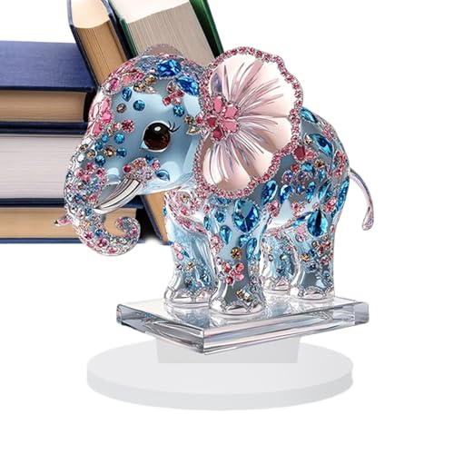 Figura de elefante Acrílico - Patrón de elefante en, Figura de animales de Plástico | Decoración de elefante contemporánea, Regalo de Fauna Transparente, maestro de Pie sintético Pachyderm
