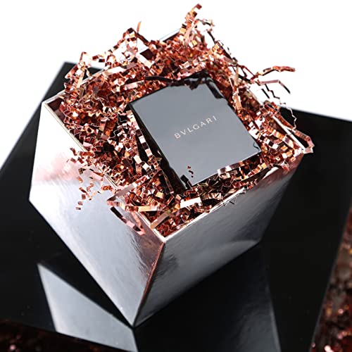 Uniqooo 1/2 Lb Metallic Rose Gold Crinkle Cut Paper Shredded Filler, Pink Grass Raffia Tissue, Strands Shred Craft Bedding Cushion, Wedding Mothers Day Bridesmaid Engagement Gift Boxes Bags Retail #TOP5