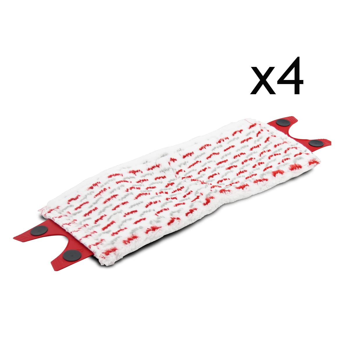 Paquete de 4 Recambios de Fregona Plana, Funda de Mopa a Vapor, Recambios de Limpieza de Microfibra - Longitud 45 x Profundidad 15 cm