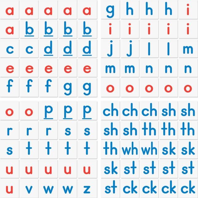 Miniatura 4 de Really Good Stuff Digraphs Apilamiento Azulejos Juego - 1 Juego