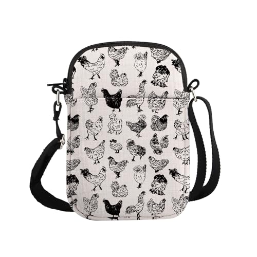G2TUP Chicken Lover Gift Chicken Design Crossbody Bag Chicken Mom Travel Bag Farm Mom Gift