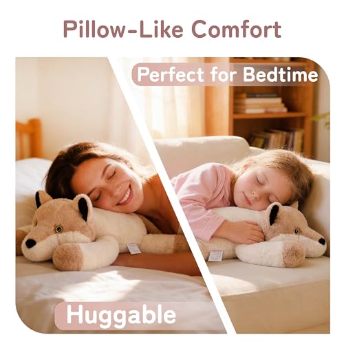 Image of Niuniu Daddy 20 inch | 3.3lb Wolf Weighted Stuffed Animals for Kids & Adults, Weighted Plushies Pillow for Sleeping, Cute Lying Toy Large Huggable Gift for Everyday Comfort