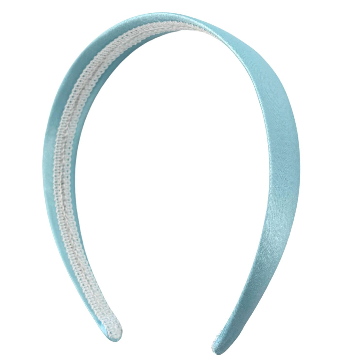 MDSTYLE Headband for Women and Girls - 1 inch Hairband - Hair Accessories, Hard Headbands, Satin Hairbands (Light Blue, 1 inch)