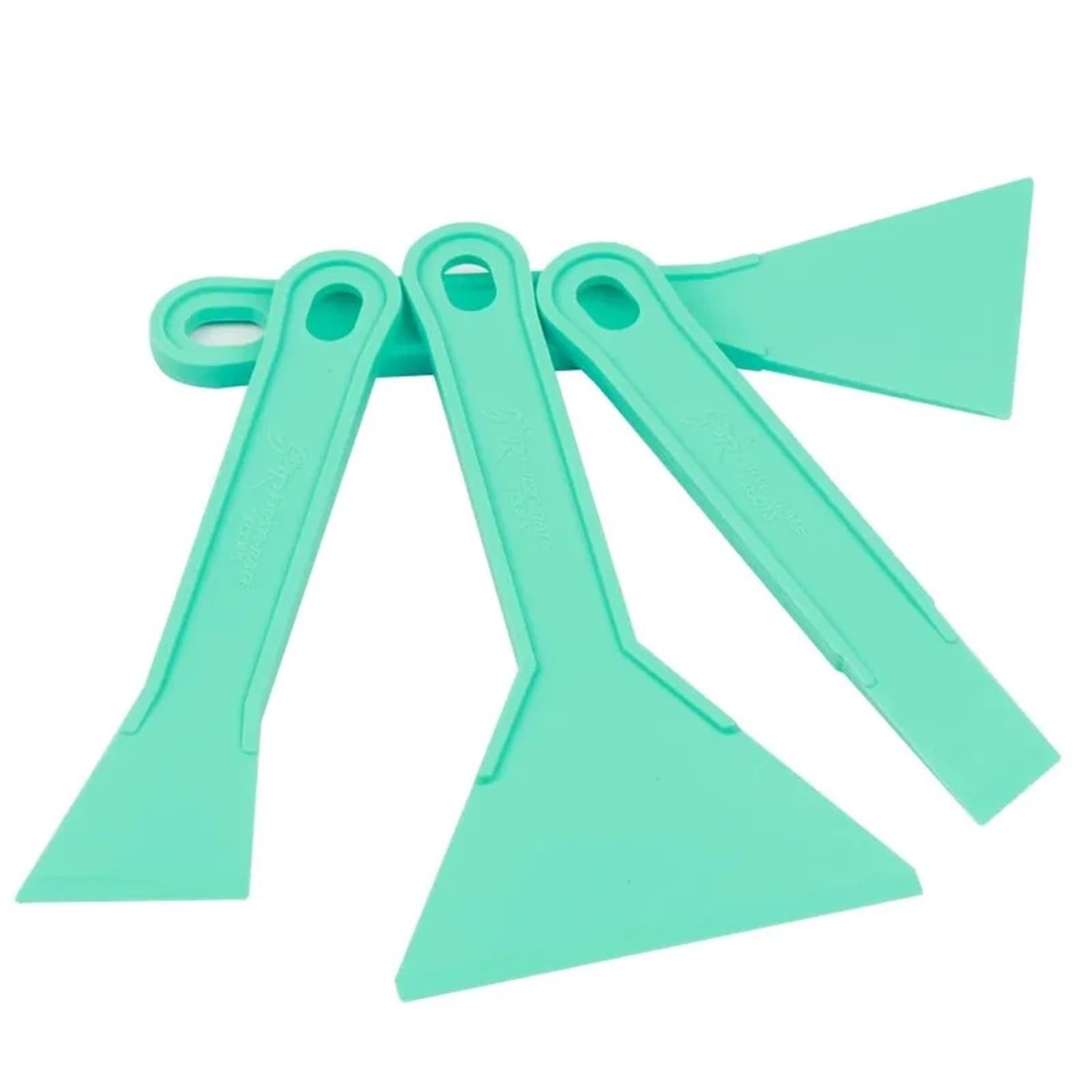 Raspador De Vidrio Kit de 4 raspadores de plástico Duro for Limpiar Adhesivos, removedores de Ventanas, vidrios, envolturas de Autos, escobilla de Goma.