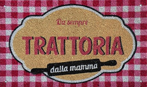 Gift Company Felpudo Trattoria Dalla Madre, Coco y PVC, Multicolor, 75 x 1.5 x 45 cm