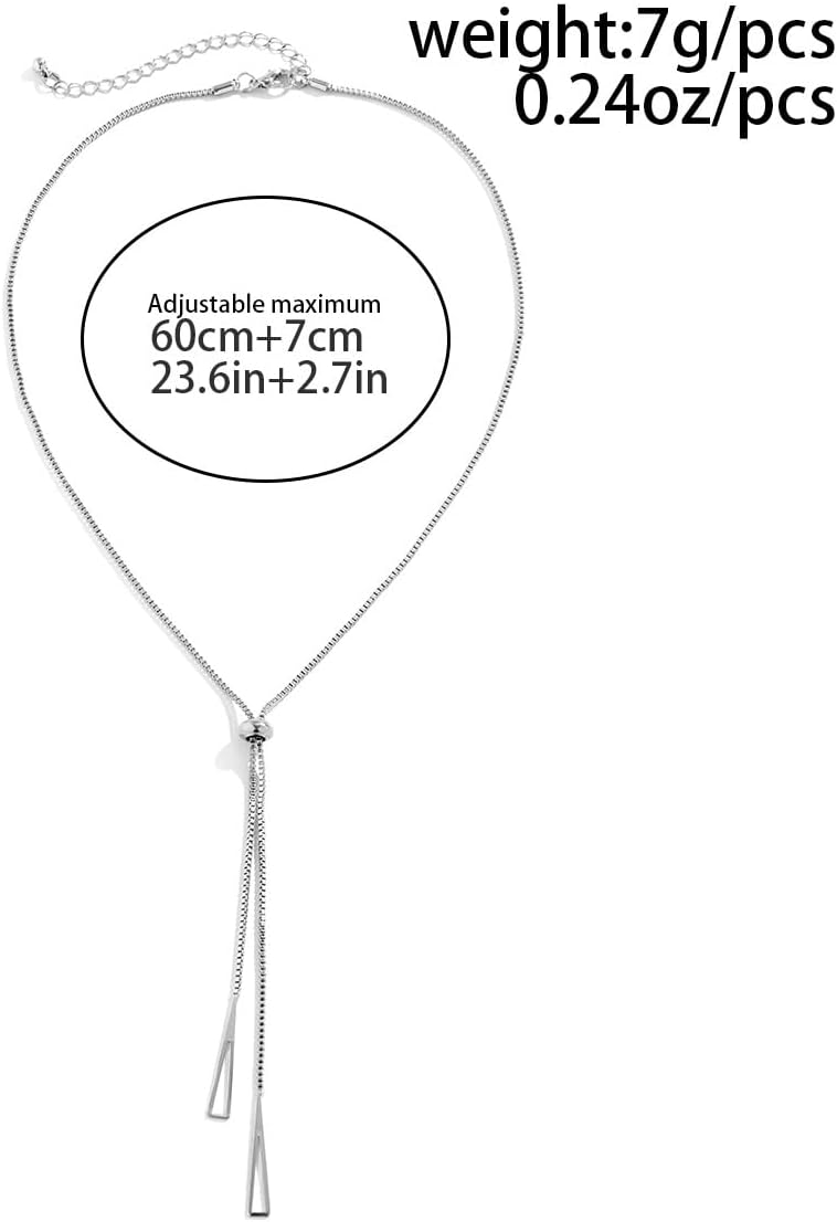 Lariat Necklace for Women Adjustable Necklace Silver Gold Plated Simple Chain Drop Necklaces Jewelry Trendy Accessories For Women Gift - Image 7