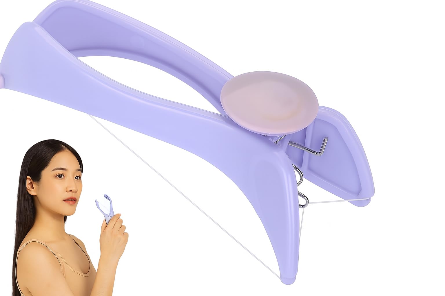 RECLUSE Threading Machine for Women | Eyebrow Threader & Facial Hair Removal Tool For Smooth Skin Painless Upper Lip, Chin, Forehead, Peach Fuzz Remover Manual Face Hair Epilator with Extra Threads-image-47