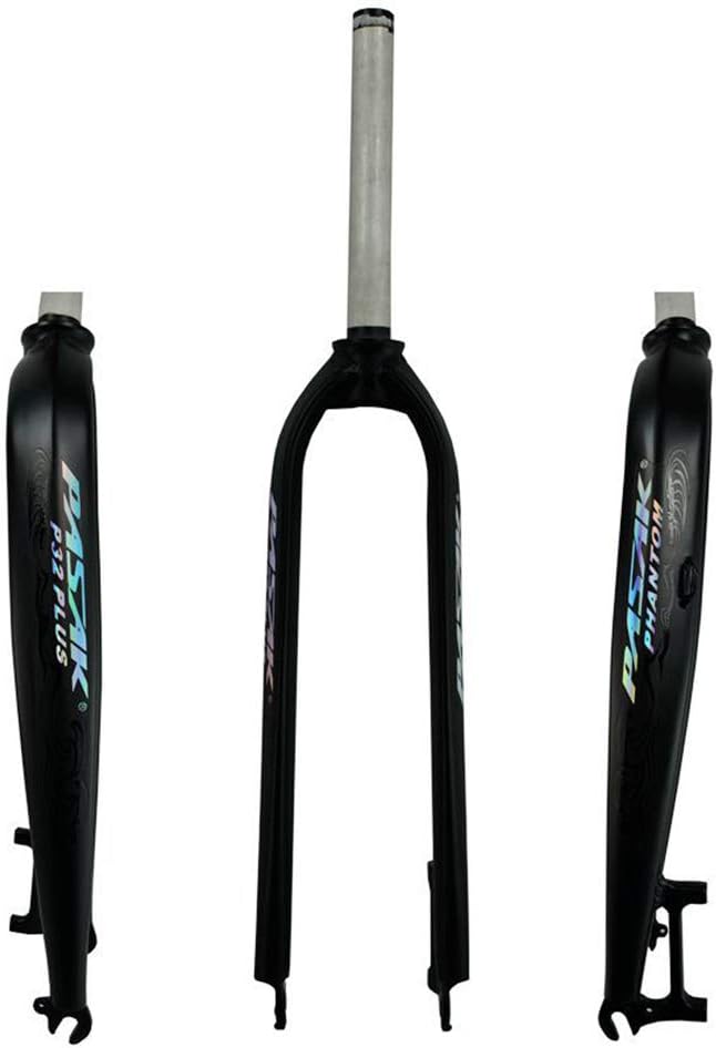 MTB Frosted Rigid Forks,Ultralight Aluminum Alloy 26/29inch Fork Bicycle Accessories for Support Hydraulic Disc Brake,Black-27.5 inch