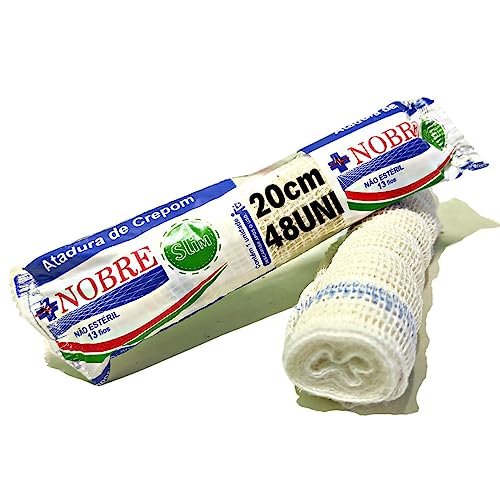 Atadura de Crepom 13 fios - 20cm x 1,80m - 48 rolos - Não Estéril