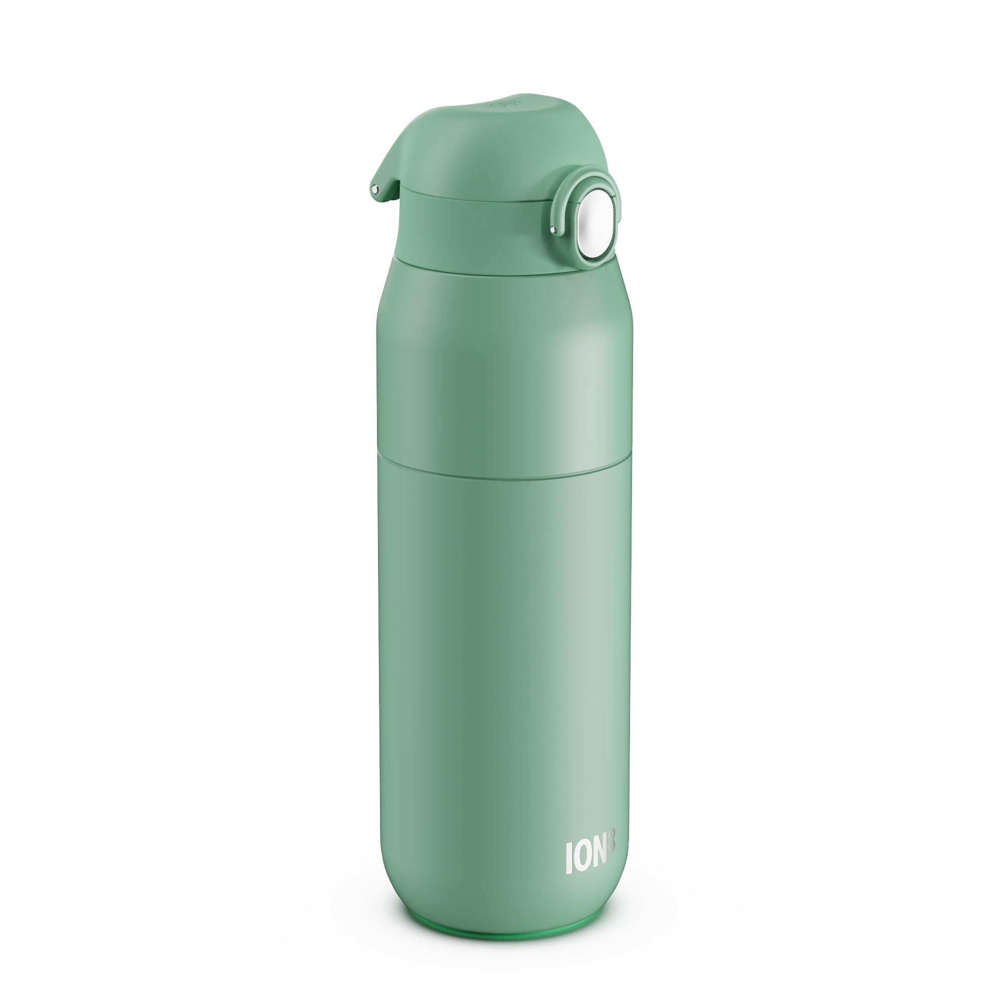 ION8 Primo Revive Insulated Water Bottle 540 ml (18 oz)– Leakproof Stainless Steel Bottle with Flip Lid, One Touch Open, Fast Flow, Vacuum Insulated Hot & Cold, Dishwasher Safe, Aqua