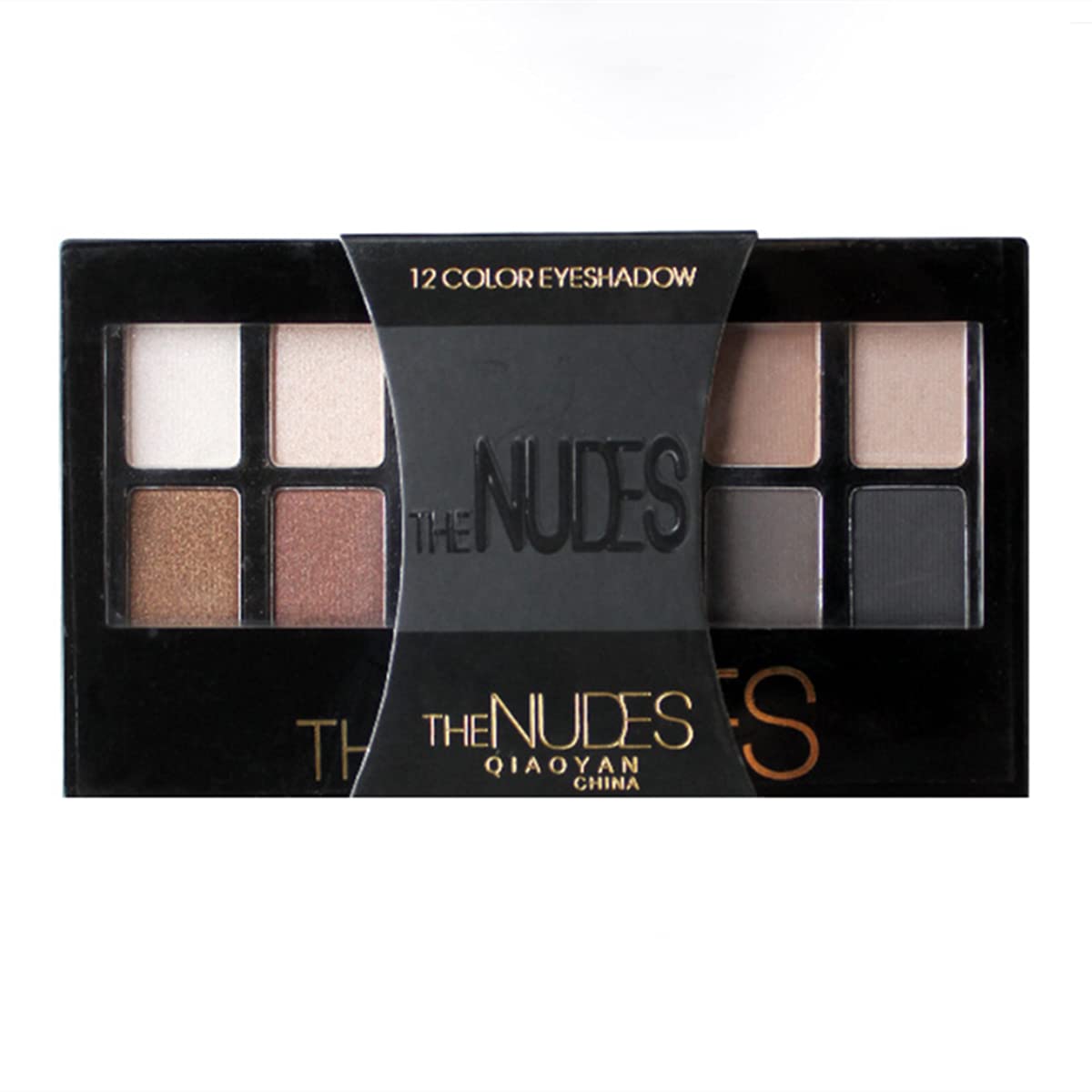Paleta de sombras de ojos de 12 colores Profesional Mate Sombra de ojos pigmentada a prueba de agua Paleta de maquillaje Kit de cosméticos de sombra de ojos con pincel de sombra de ojos