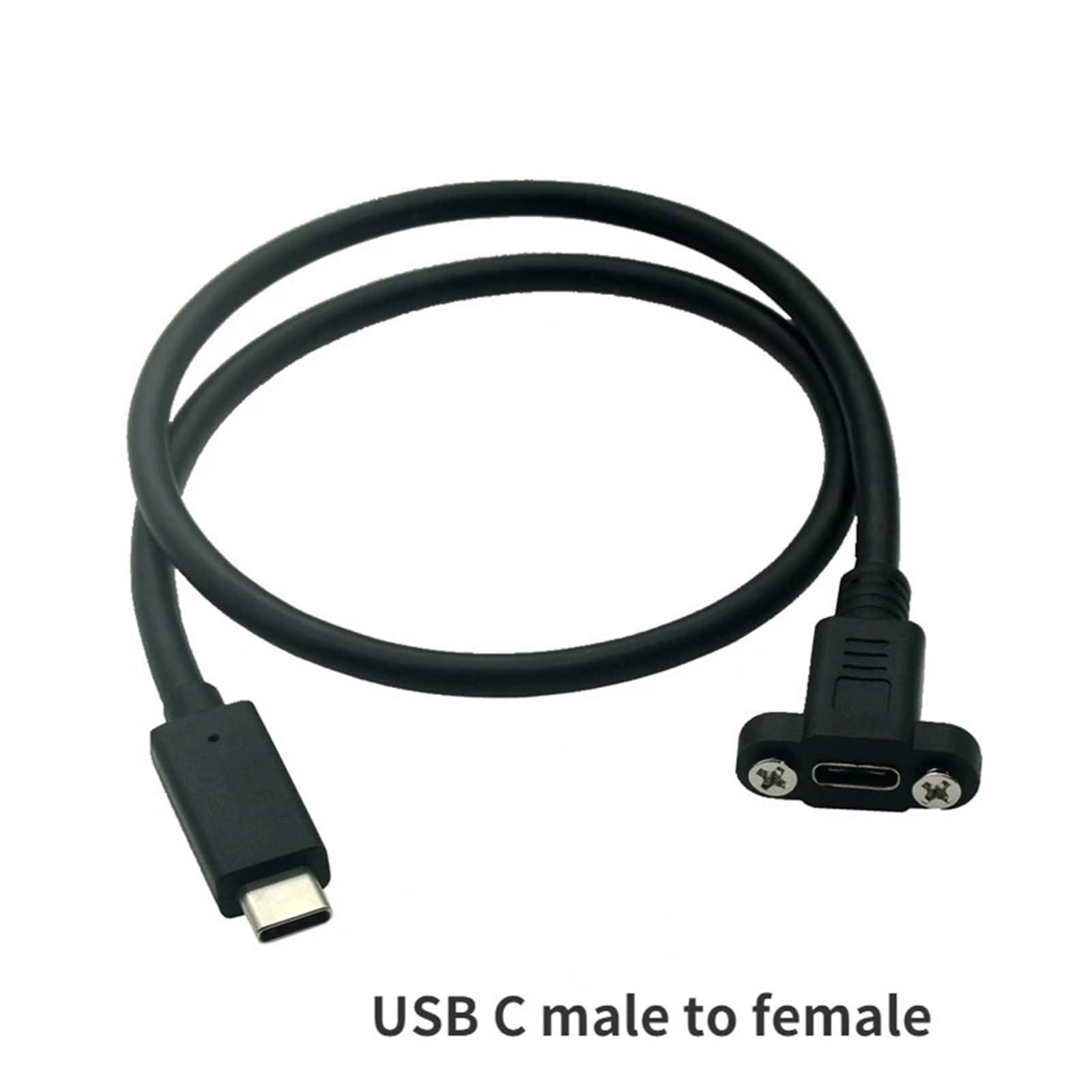 Przedłużacz USB typu C Kabel do transmisji danych USB 3.1 USB-C Złącze przedłużacza męskiego do żeńskiego z ekranowanym panelem śrubowym(1 m, USB 3.1 Type-c)