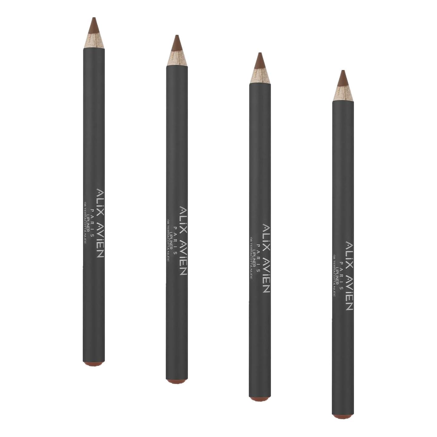 ALIX AVIEN Uzun Süre Kalıcı Dağılma Yapmayan Nemlendirici Dudak Kalemi - Lipliner Pencil 08 Terracotta Nude (4 paketi)