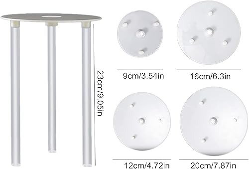 Miniatura 4 de Soportes para tartas, 4 piezas reutilizables de 9/12/16/7.9 in y 12 varillas de pasador de pastel para construcción y apilamiento de pasteles en